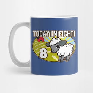 Kid's 8th Birthday T-Shirt Today I'm Eight! Cute Lamb Sheep Mug